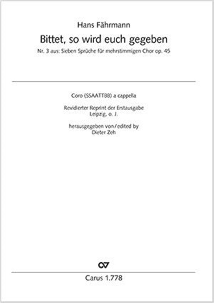 Bittet, so wird euch gegeben